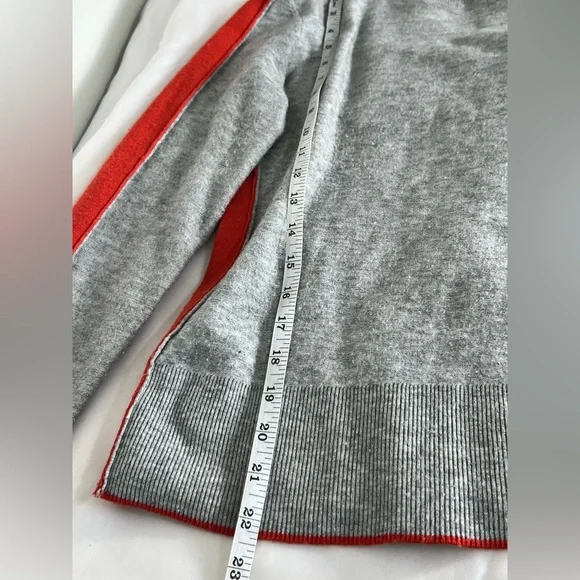 Maeve by Anthropologie Grey Red Side Stripe Mock Neck Fitted Sweater Size S - Picture 7 of 12